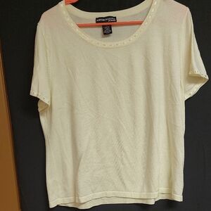 Norton McNaughton Ivory Short Sleeve Top
